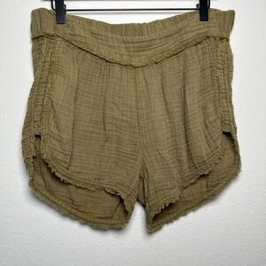 Daily Practice by Anthropologie Women Shorts Small Green‎ Pull On Gauzy Beach